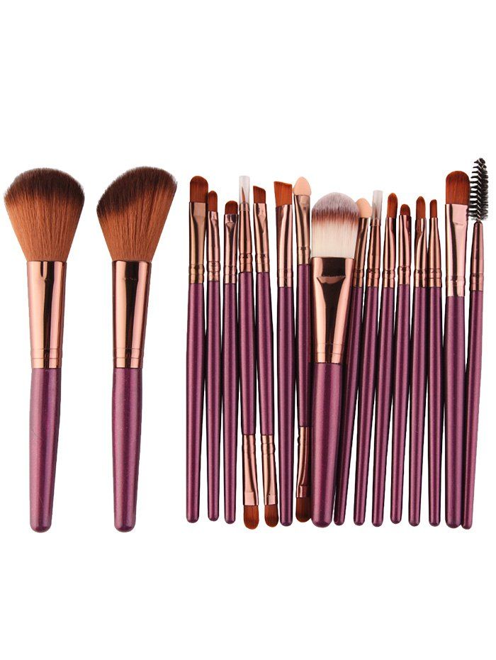 

18Pcs Face Eye Multipurpose Makeup Brushes Kit, Brownish purple