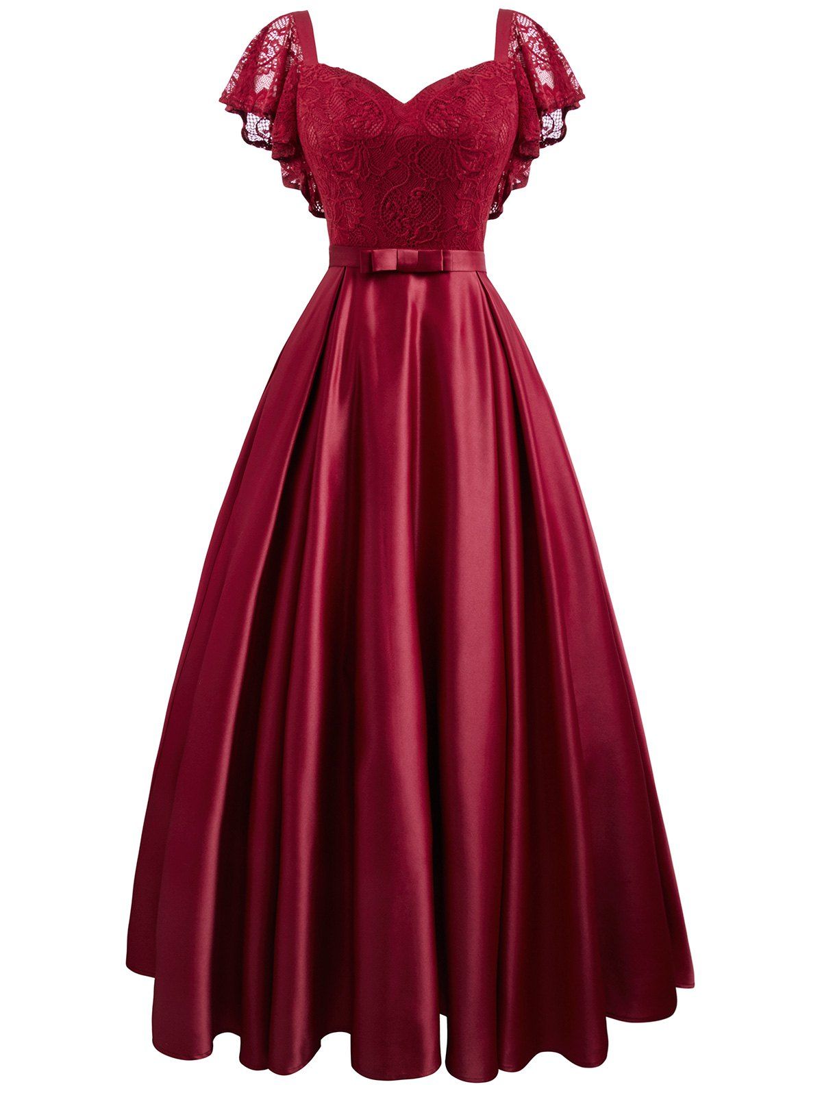  44 OFF Lace Panel Vintage Prom Dress Rosegal