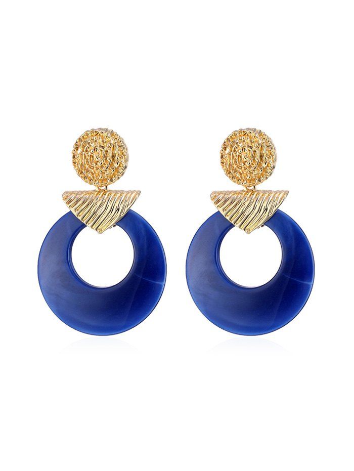 

Circle Triangle Acrylic Drop Earrings, Cobalt blue