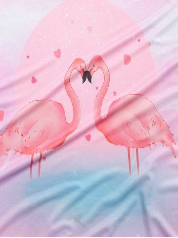 

Galaxy Flamingo Print Short Sleeves T-shirt, Light pink