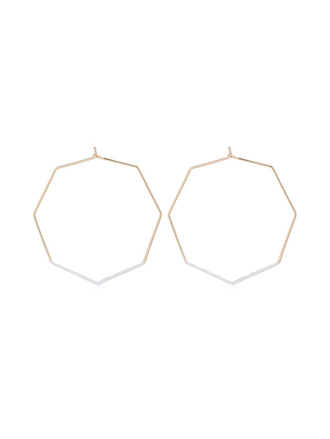 

Octagon Geometric Hoop Earrings, White