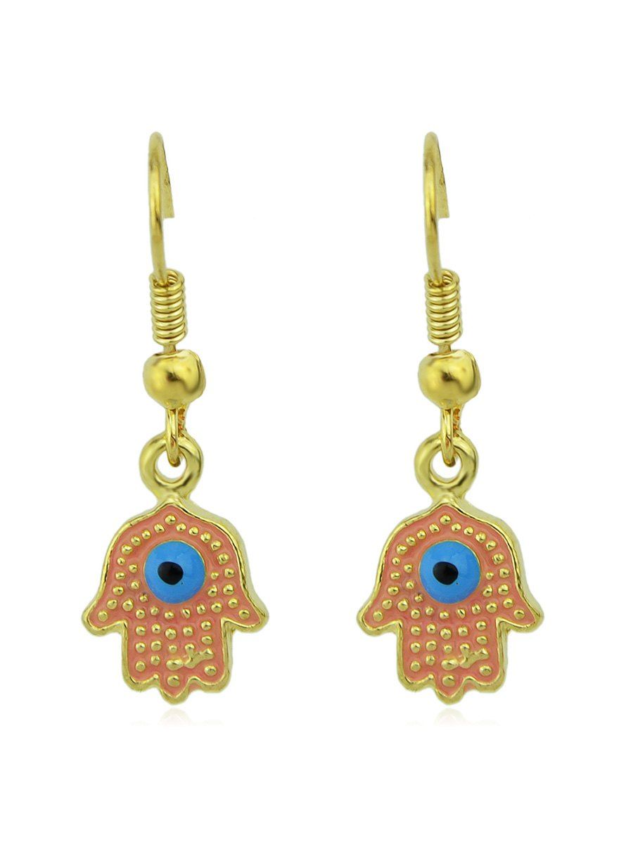 

Palm Design Alloy Drop Earrings, Orange pink