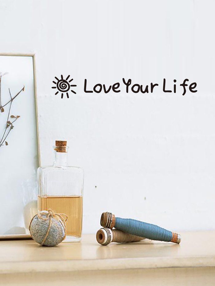 

Love Your Life Pattern Wall Stickers, Black