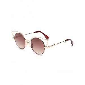 

Catty Eye Round Lens Sunglasses, Brown