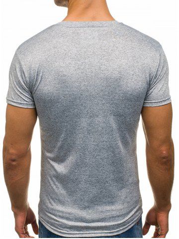 

Short Sleeves Solid Color Casual Tee, Light gray