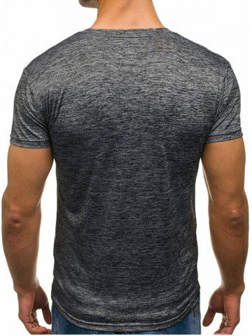 

Short Sleeves Solid Color Casual Tee, Dark gray