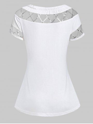 

Lace Up See Thru T Shirt, White