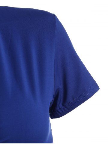 

Plunge Neck Twist Front Crop Top, Navy blue