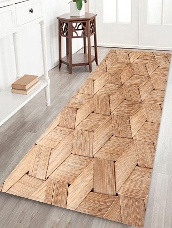 

Bamboo Weaving Pattern Water Absorption Area Rug, Brown sugar