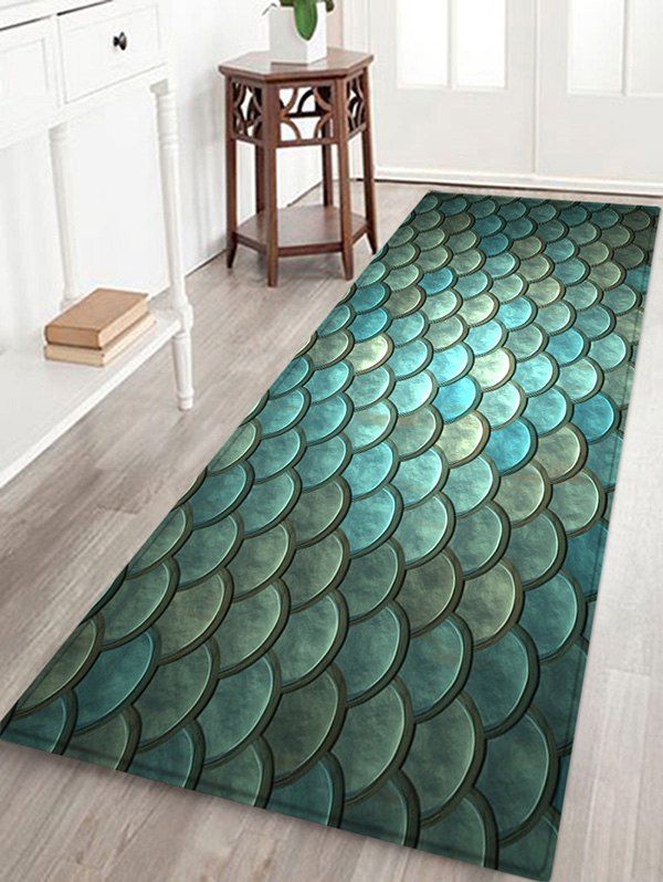 [45% OFF] Mermaid Pattern Flannel Water Absorption Area Rug | Rosegal