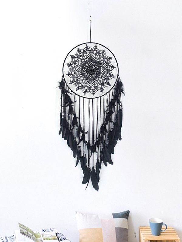 

Dream Catcher Lace Bohemian Feather Decoration, Black