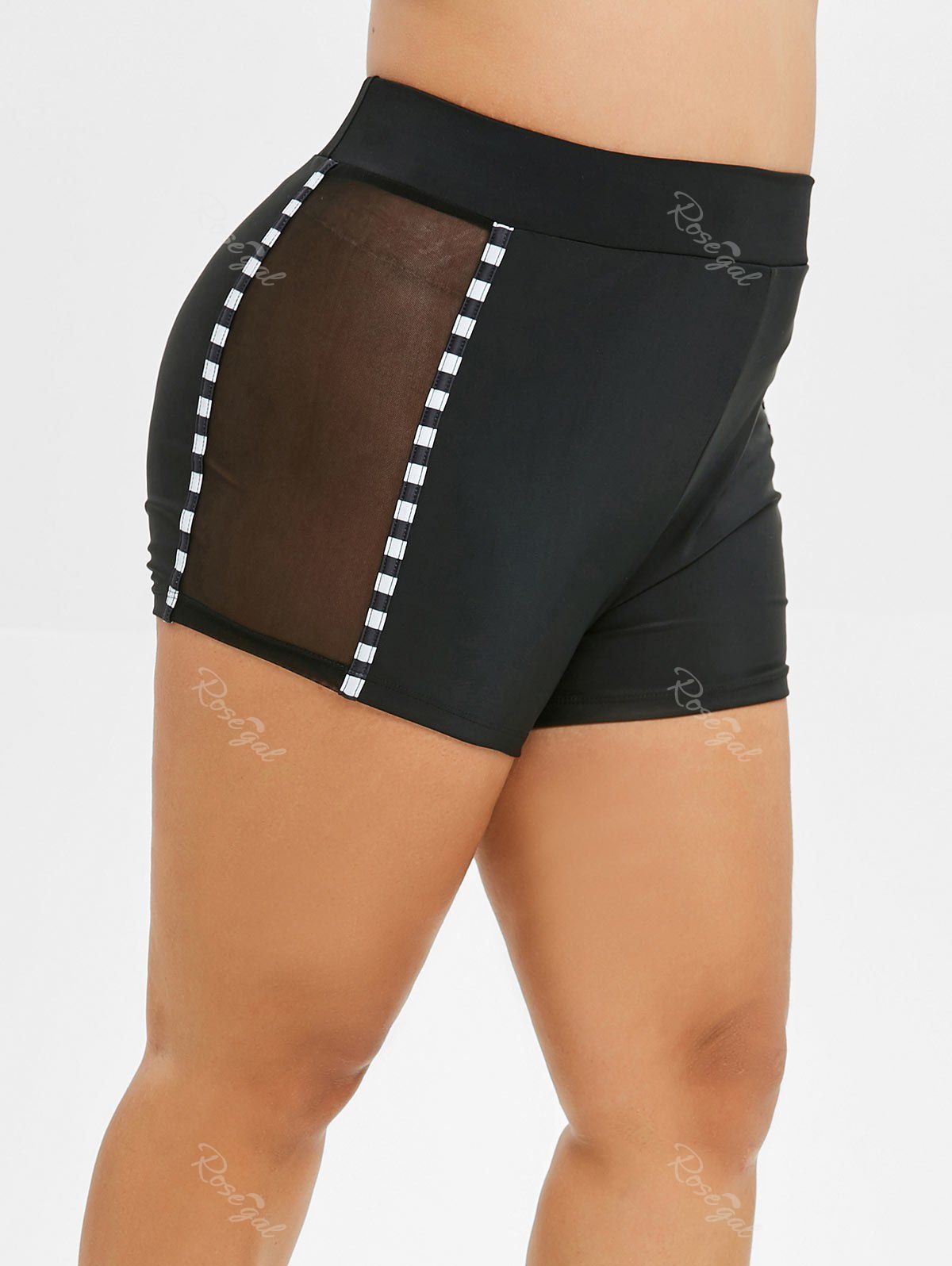 [41 OFF] Contrast Trim Plus Size Beach Boyshorts Rosegal