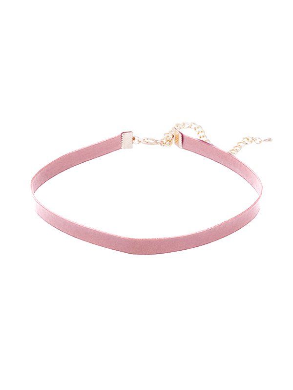 

Brief PU Choker Necklace, Pink rose