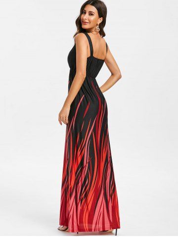 

Empire Waist Printed Sleeveless Maxi Dress, Multi