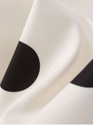

Surplice Polka Dot A Line Retro Dress, Warm white