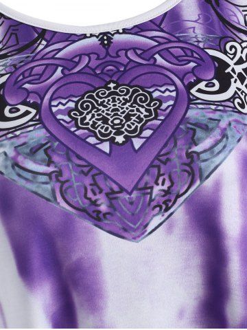 

Printed Asymmetric Longline Tank Top, Purple