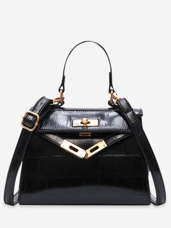

Solid Color Decoration Tote Bag, Black