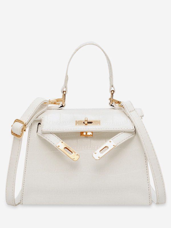

Solid Color Decoration Tote Bag, White