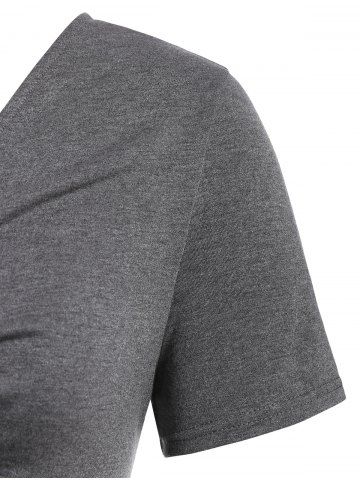 

Plus Size Crop Twist T Shirt, Battleship gray