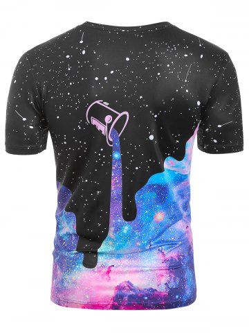 

Printed Decoration Short Sleeves T-shirt, Black