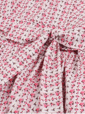 

Floral A Line Belted Dress, Pink