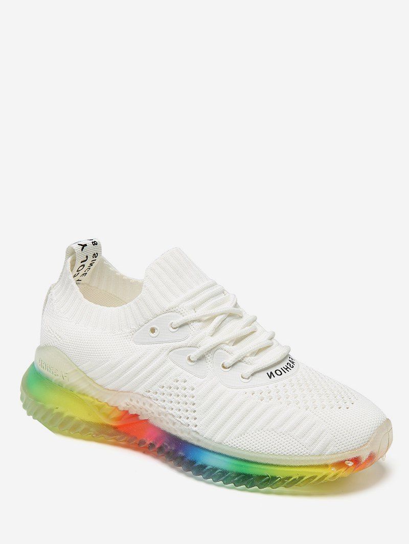 

Breathable Lace-up Design Sport Sneakers, White