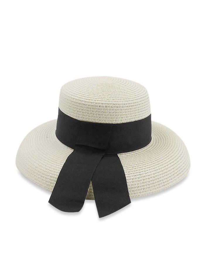 

Beach Travel Straw Woven Hat, Milk white