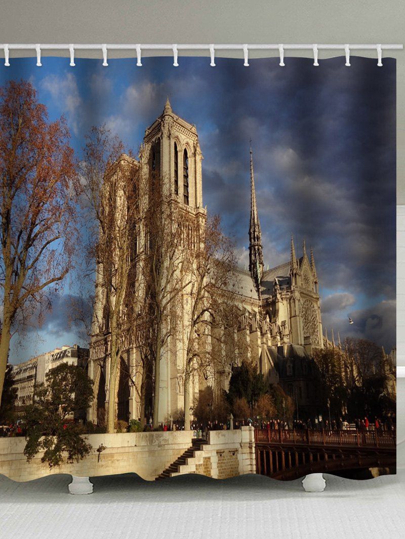 

Notre Dame De Paris Print Waterproof Shower Curtain, Multi