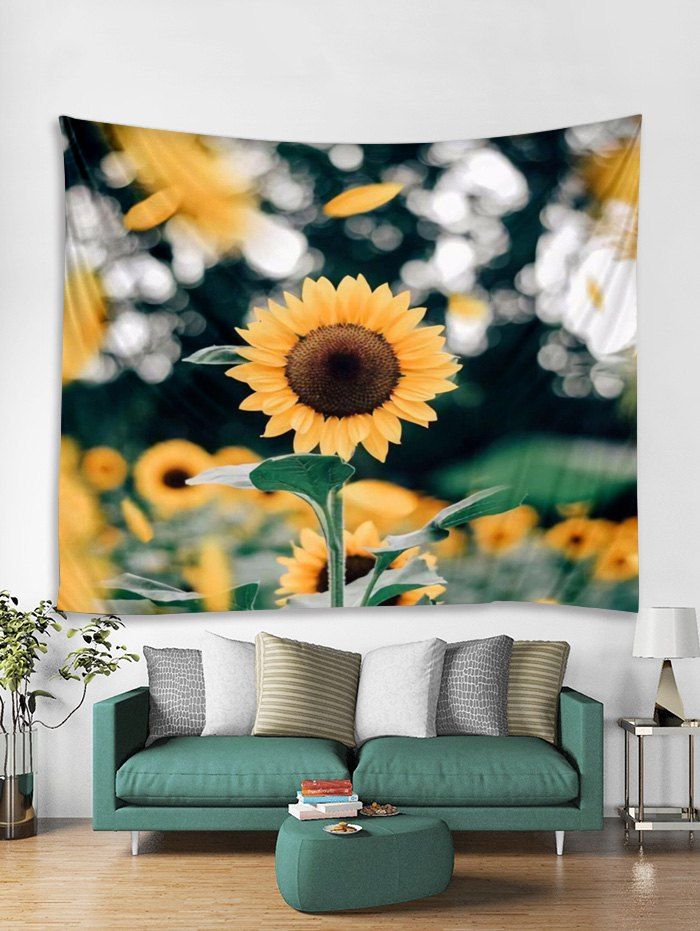 

Sunflower Scenery Print Tapestry Wall Art, Multi