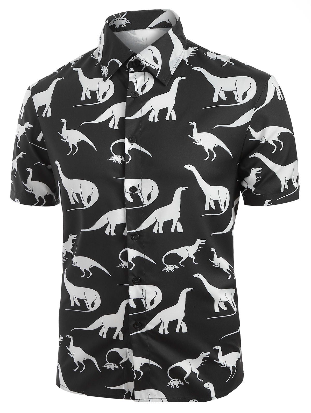 Dinosaur Pattern Casual Short Sleeves Shirt