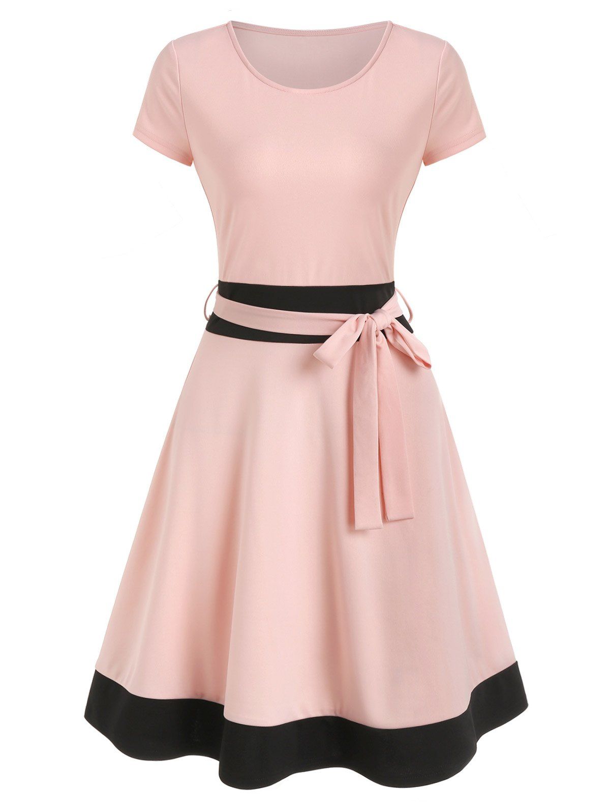 

Contrast Short Sleeve Dress, Rose