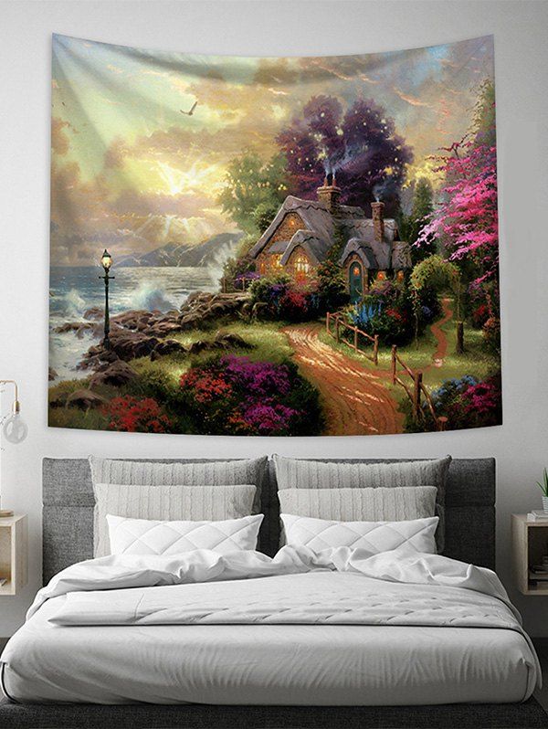 

Beauty Cabin Landscape Print Wall Tapestry, Multi