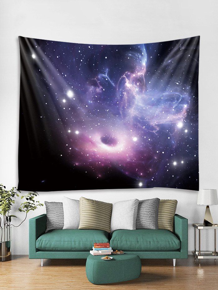 

Galaxy Black Hole Print Tapestry Wall Art, Purple