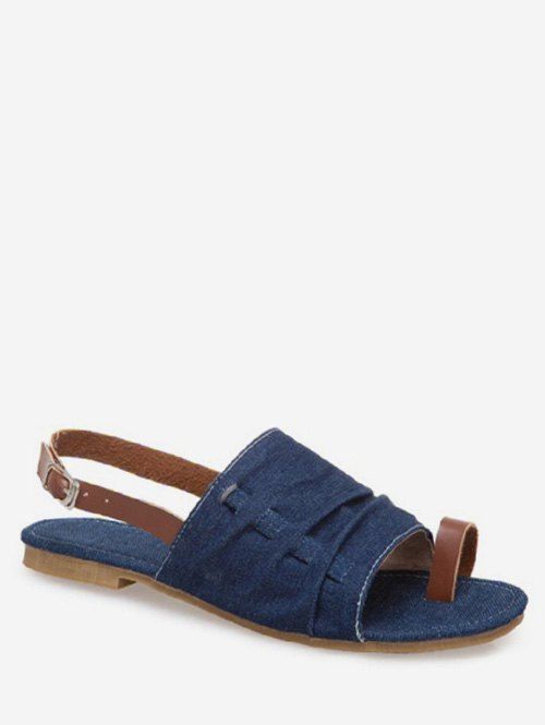 

Denim Comfortable Flat Sandals, Deep blue