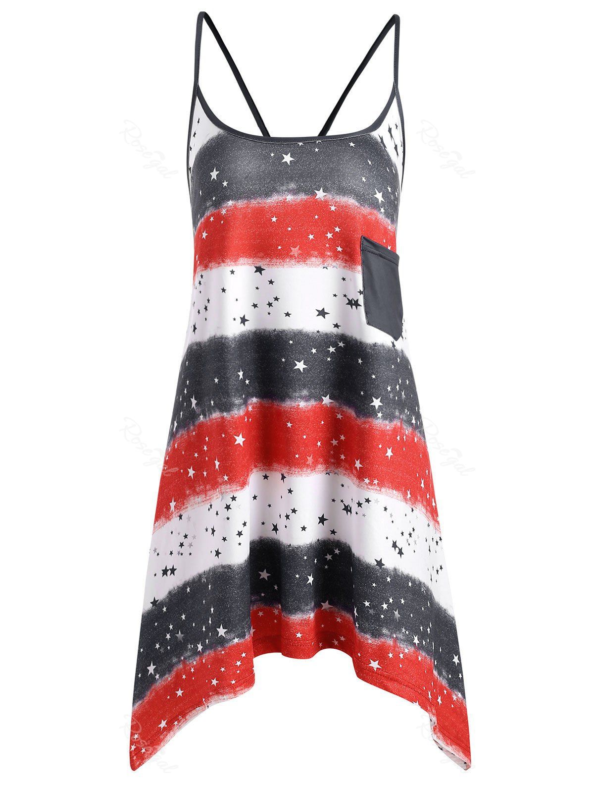 

Plus Size American Flag Camisole, White