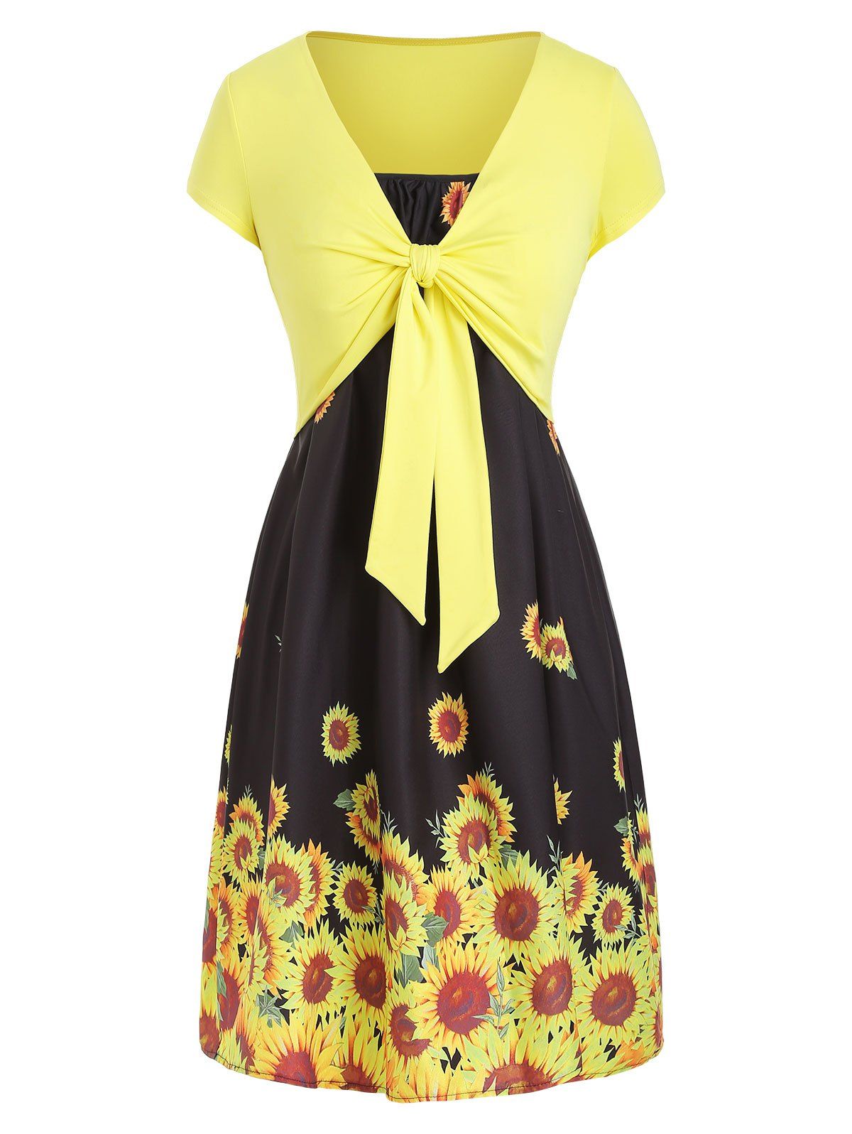 

Cami Sunflower Dress with T-shirt, Corn yellow
