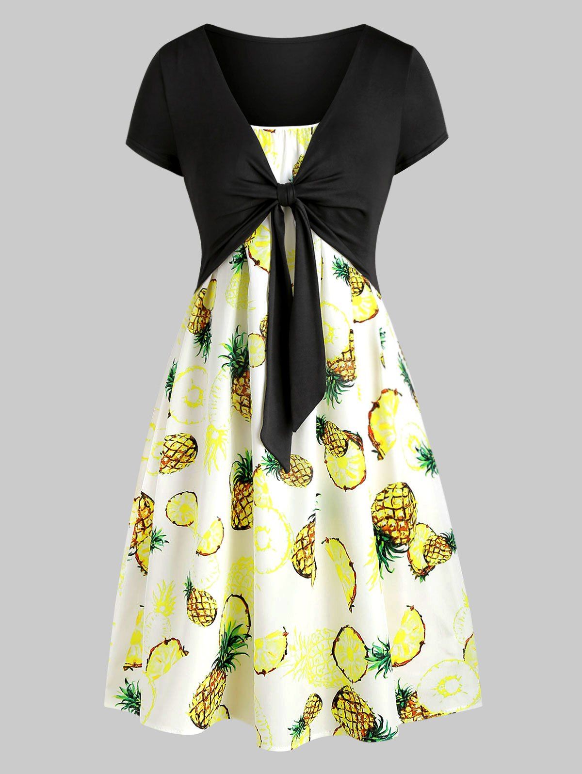 

Cami Pineapple Dress with T-shirt, Multi-a