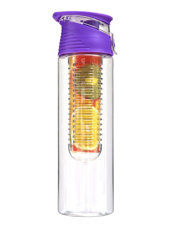 

700ML Plastic Fruit Cup Outdoor Sports Water Bottle, Purple