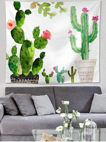 

Cactus Pot Print Wall Tapestry, Green apple