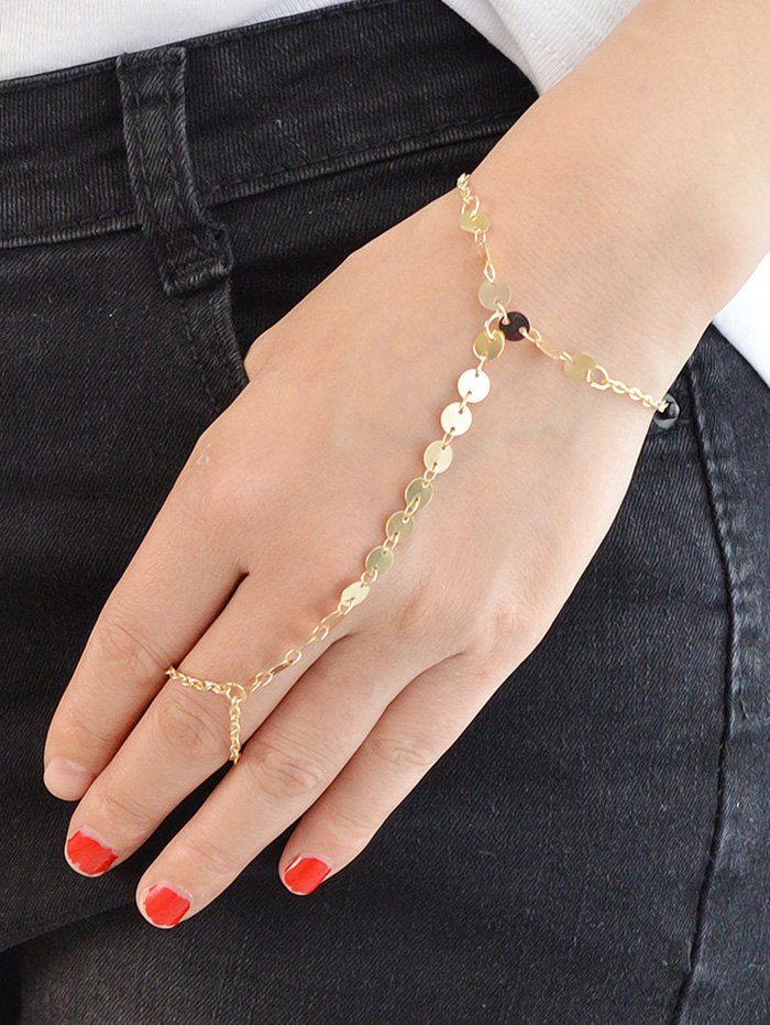 

Round Beach Finger Loop Bracelet, Gold