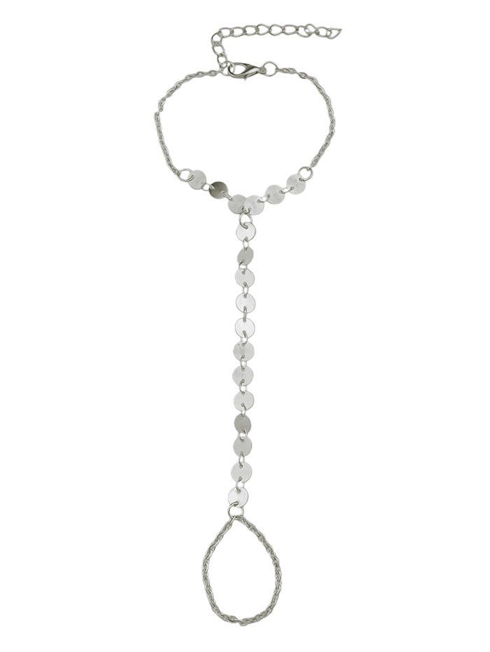 

Round Beach Finger Loop Bracelet, Silver