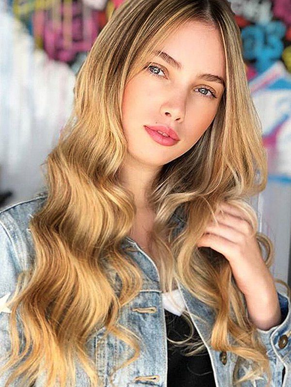 

Center Part Body Wavy Long Gradient Synthetic Wig, Multi
