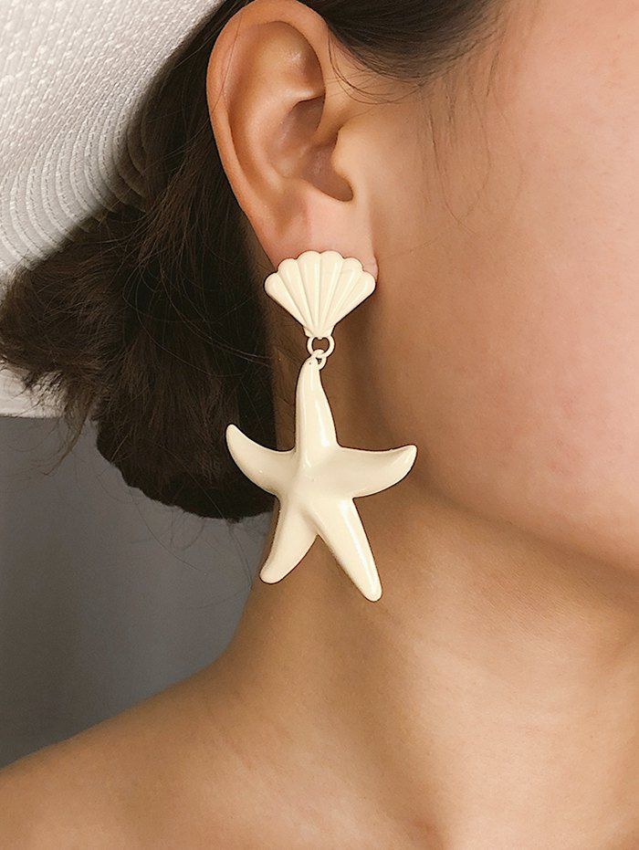 

Candy Color Starfish Shell Earrings, White