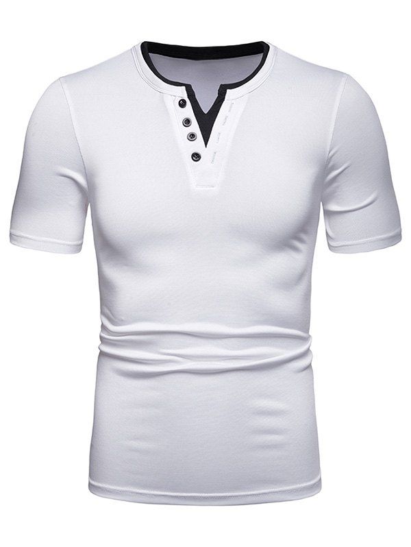 

Faux Twinset V Neck T Shirt, White