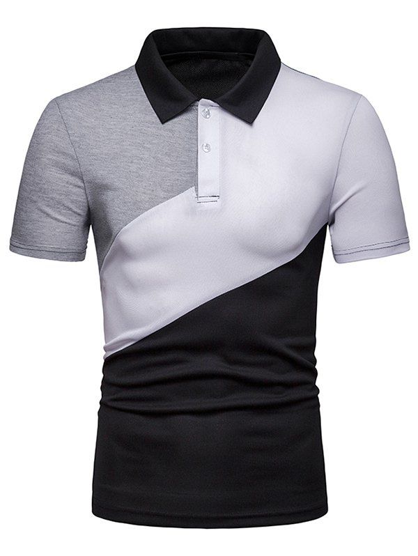 

Color Block Casual T Shirt, Black