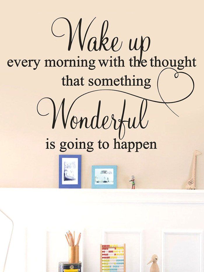 

Wake Up Quote Print Removable Wall Art Stickers, Black