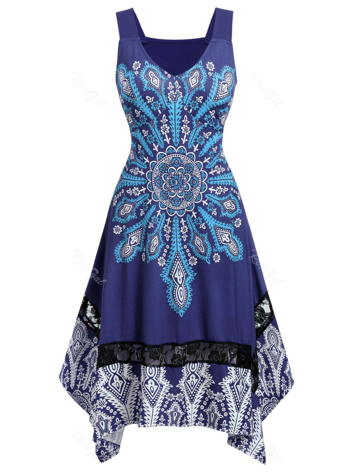 

Plus Size Asymmetrical Color Block Dress, Navy blue