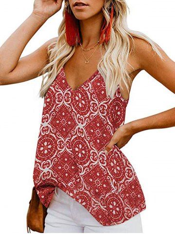 

Flower Double V Camisole, Multi-a