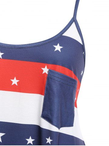 

Plus Size American Flag Spaghetti Strap Tank Top, Multi