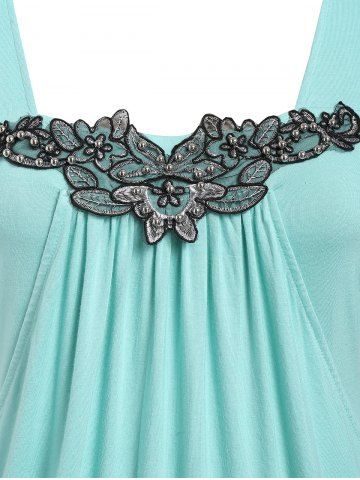 

Plus Size Lace Applique Blouson T-shirt, Medium turquoise